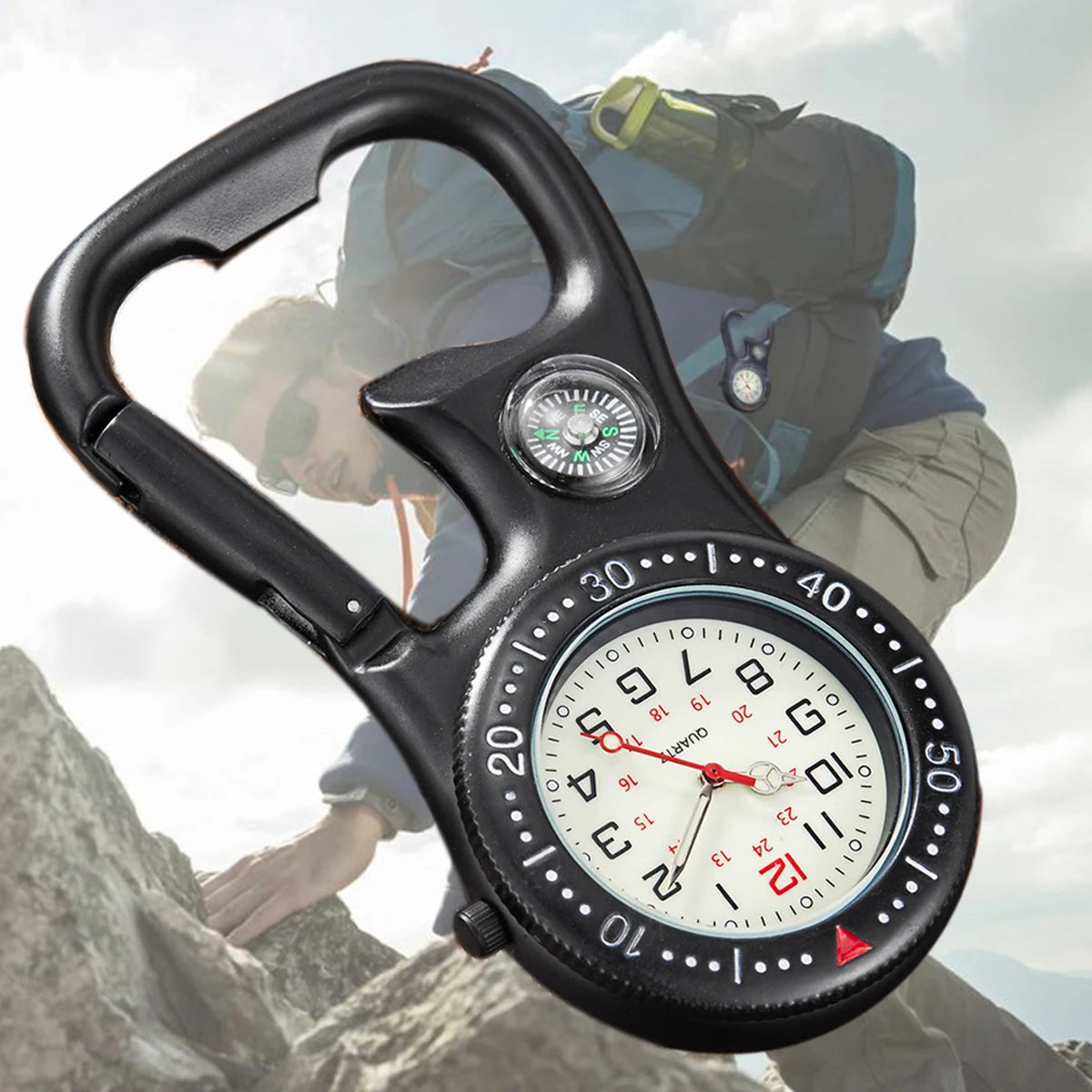 Montre quartz mousqueton pour les activités physiques extérieures Ma montre à gousset