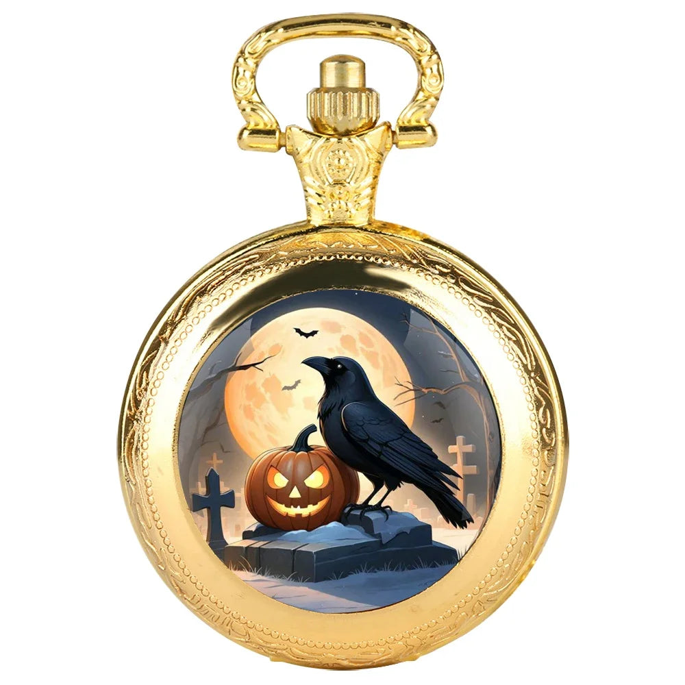 Montre à gousset quartz et corbeau