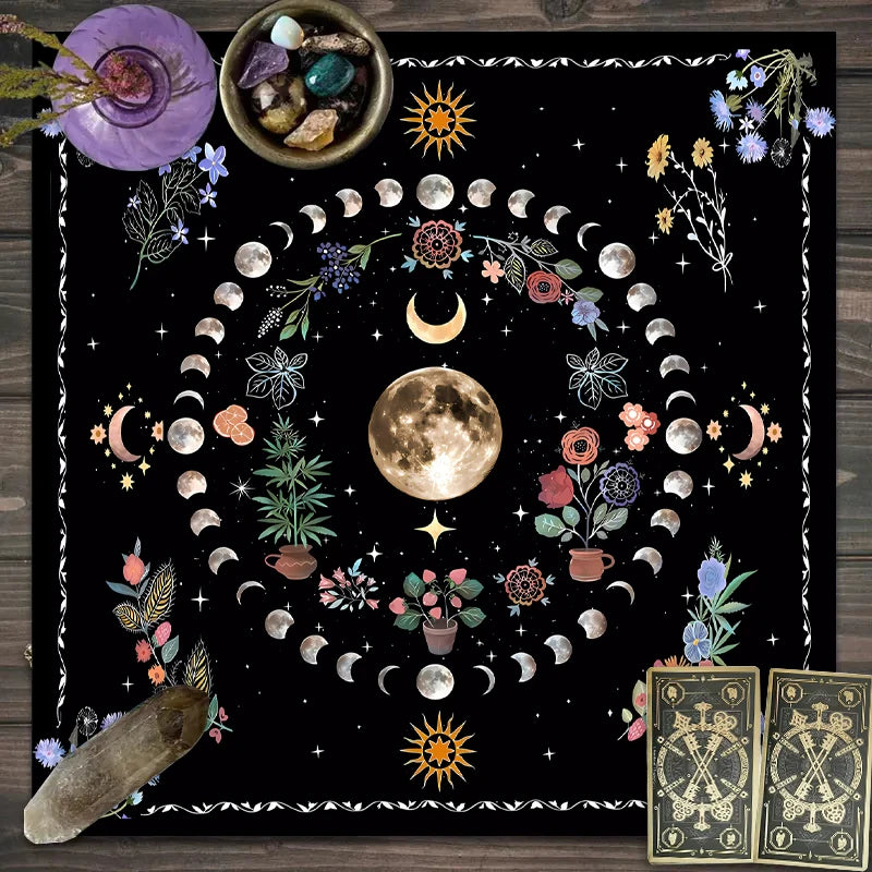 🌙🔮 Tapis Ésotérique pour Tirage de Tarots – Guidance & Spiritualité 🃏💫