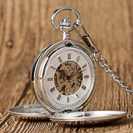 Montre à gousset à mouvement mécanique et remontage manuel boitier  acier Chrome Ma montre à gousset