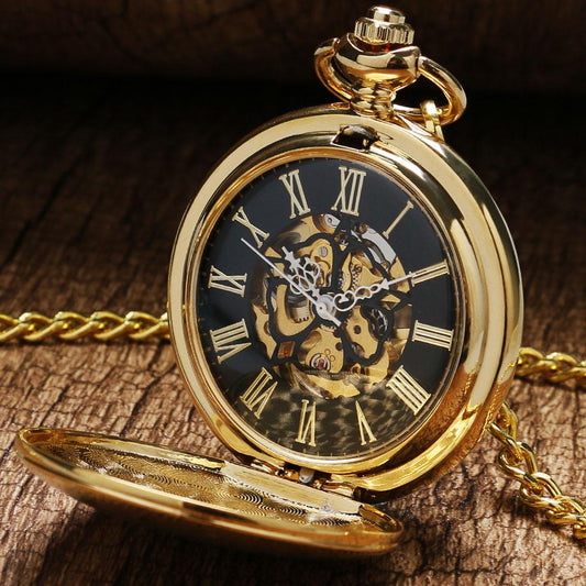 Montre à gousset boitier doré et chiffres Romains Ma montre à gousset