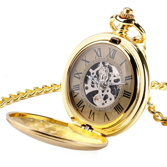 Montre à gousset mécanique à remontage automatique par balancier et manuel boitier doré Ma montre à gousset