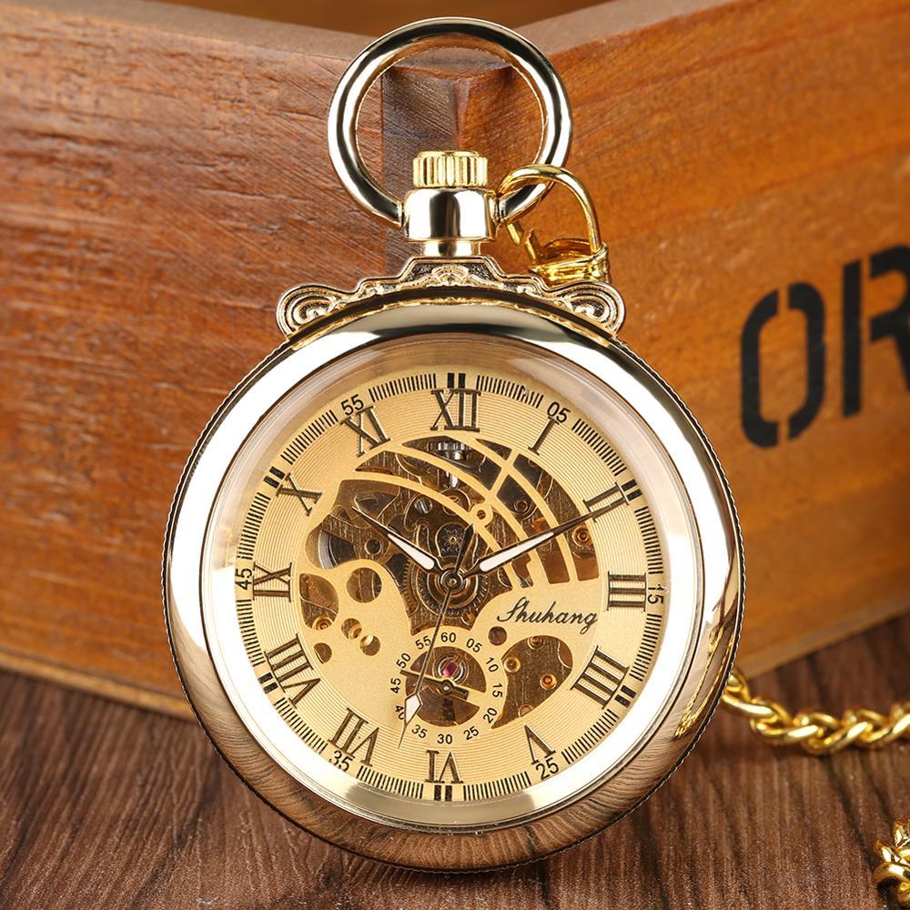 Montre à gousset mécanique à remontage manuel  doré sans capot Ma montre à gousset