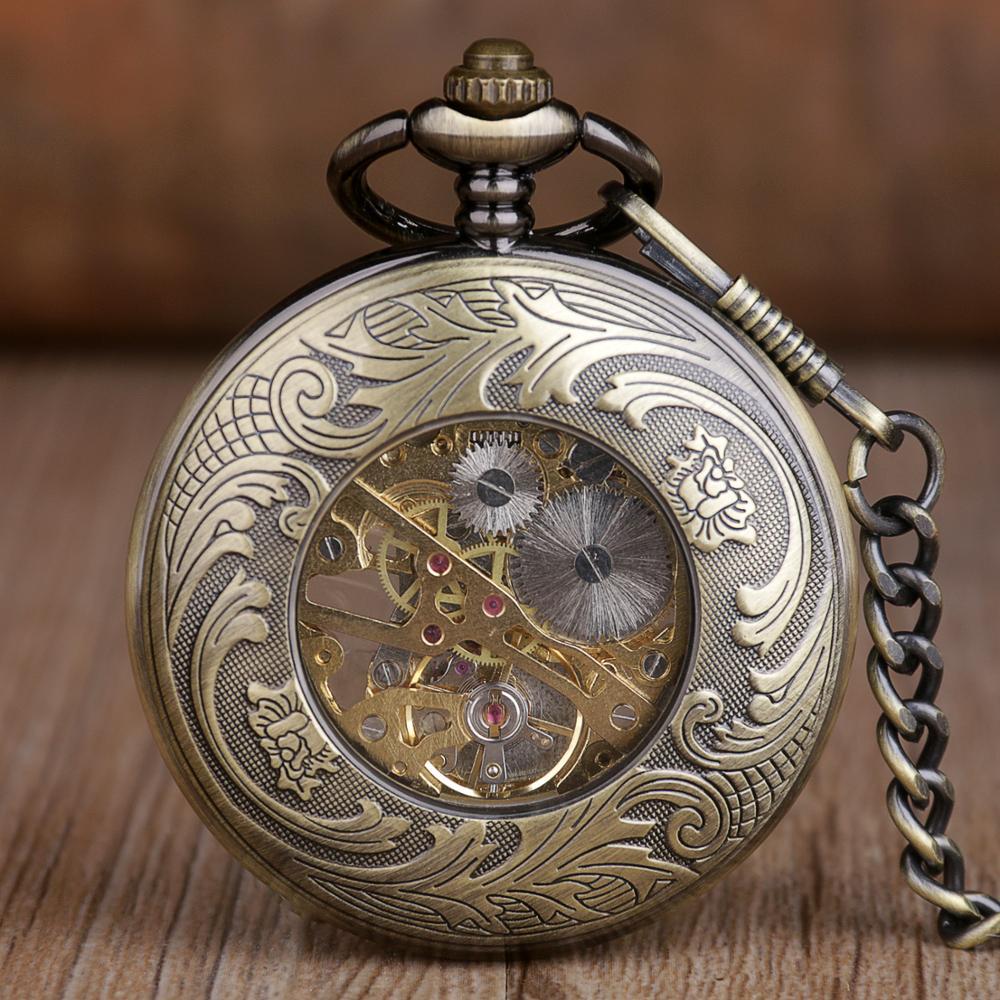 Montre à gousset mécanique à remontage manuel, capot avant et arrière vitré et cadran ouvert Ma montre à gousset
