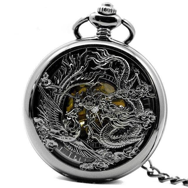 Montre à gousset mécanique à remontage manuelle thématique des créatures mythiques Ma montre à gousset
