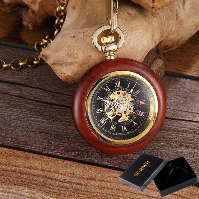 Montre à gousset mouvement à remontage manuel et boitier bois Ma montre à gousset