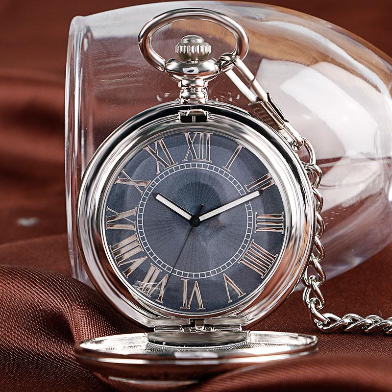 Montre à gousset mouvement automatique à remontage par balancier et cadran avec chiffres Romains Ma montre à gousset