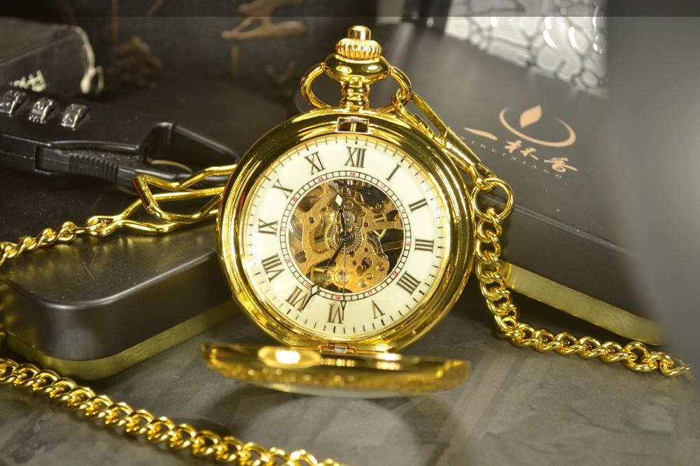 Montre à gousset mouvement mécanique à remontage manuel boitier doré Ma montre à gousset