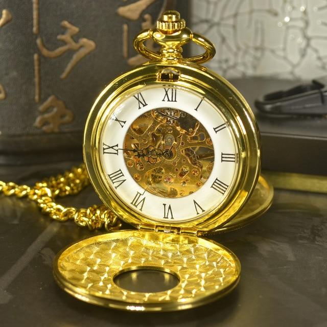 Montre à gousset mouvement mécanique à remontage manuel boitier doré Ma montre à gousset