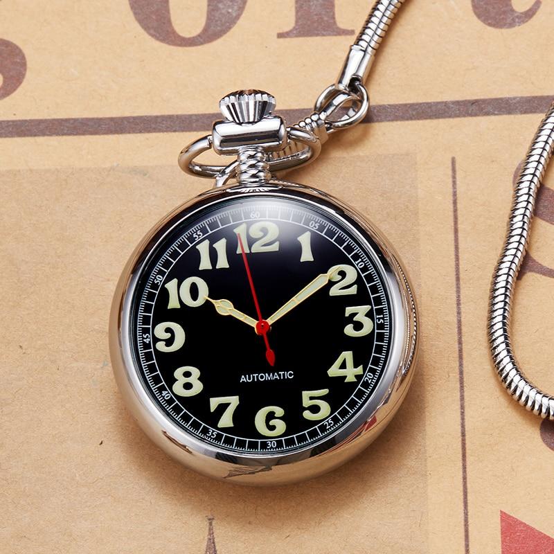 Montre à gousset sans capot mouvement mécanique à remontage automatique Ma montre à gousset