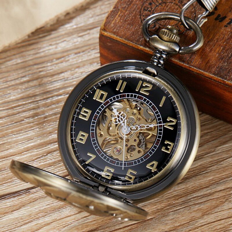 Montre gousset mecanique à remontage manuel à l'effigie du loup Ma montre à gousset